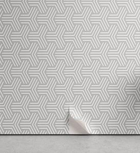 Abakuhaus Vinyltapete »selbstklebendes Wohnzimmer Küchenakzent«, Geometrisch Einfache Linien Grautöne