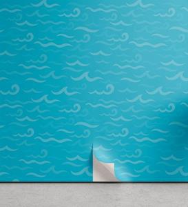 Abakuhaus Vinyltapete »selbstklebendes Wohnzimmer Küchenakzent«, Nautical Blau Simplistic Sea Waves