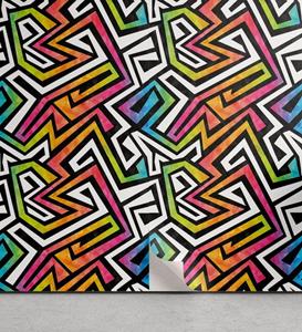Abakuhaus Vinyltapete »selbstklebendes Wohnzimmer Küchenakzent«, Geometrisch Grunge Puzzle Retro