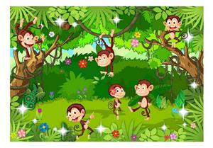 KUNSTLOFT Vliestapete »Playful Monkeys«, lichtbeständige Design Tapete