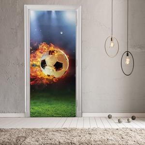 Wallarena Türtapete »Selbstklebend Kinderzimmer Fussball Türposter Türfolie Türaufkleber Fototapete für Tür, 91x211 cm«, Glatt, Fussball, Türtapete Selbs