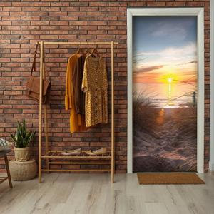 Wallarena Türtapete »Selbstklebend Strand Meer Nordsee 3D Effekt Türposter Türfolie Türaufkleber Fototapete für Tür, 91x211 cm«, Glatt, Strand, Türtapete