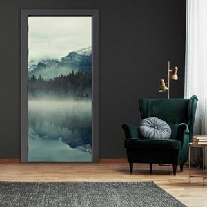 Wallarena Türtapete »Selbstklebend Wald Berge Landschaft 3D Effekt Türposter Türfolie Türaufkleber Fototapete für Tür, 91x211 cm«, Glatt, Landschaft, Tür