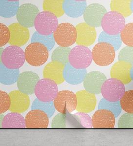 Abakuhaus Vinyltapete »selbstklebendes Wohnzimmer Küchenakzent«, Geometrisch Pastellkreismotive