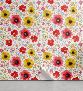 Abakuhaus Vinyltapete »selbstklebendes Wohnzimmer Küchenakzent«, Blume Frühling Mohnblumen-Kunst