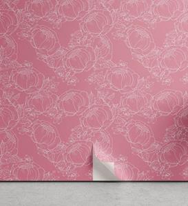 Abakuhaus Vinyltapete »selbstklebendes Wohnzimmer Küchenakzent«, Blumen Dünne Linien Pfingstrosen Grafik