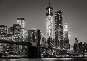 Wallarena Fototapete »Brücke Stadt Panorama New York Schwarz-weiß 3D EFFEKT Vlies Tapete für Wohnzimmer oder Schlafzimmer Vliestapete Wandtapete Motivtapete«, Glatt, Stadt,