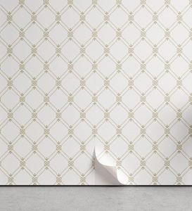 Abakuhaus Vinyltapete »selbstklebendes Wohnzimmer Küchenakzent«, Gitter Dots und floralen Elementen