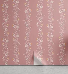 Abakuhaus Vinyltapete »selbstklebendes Wohnzimmer Küchenakzent«, neutrale Farbe Pastell Retro Floral