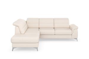 Sit&More Ecksofa Sinatra, mit Ottomane, optional mit Kopfteilverstellung und Armteilfunktion oder Kopfteilverstellung, Armteilfunktion, Bettfunktion und Stauraum, chromfarbene Metallfü&