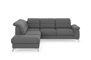 Sit&More Ecksofa Sinatra, mit Ottomane, optional mit Kopfteilverstellung und Armteilfunktion oder Kopfteilverstellung, Armteilfunktion, Bettfunktion und Stauraum, chromfarbene Metallfü&