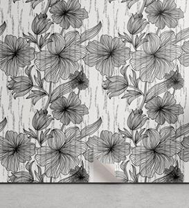 Abakuhaus Vinyltapete »selbstklebendes Wohnzimmer Küchenakzent«, Blumen Handgezeichnete Linie Art Design
