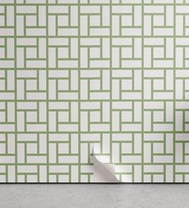 Abakuhaus Vinyltapete »selbstklebendes Wohnzimmer Küchenakzent«, Grün Maze geformte Quadrate Linien