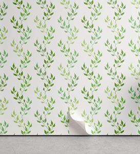 Abakuhaus Vinyltapete »selbstklebendes Wohnzimmer Küchenakzent«, Grün Symmetrische Olive Leaves