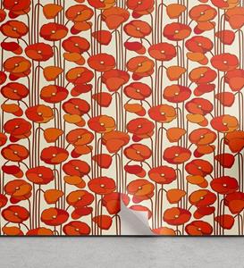 Abakuhaus Vinyltapete »selbstklebendes Wohnzimmer Küchenakzent«, Blumen Mohnblumen Retro Frühling