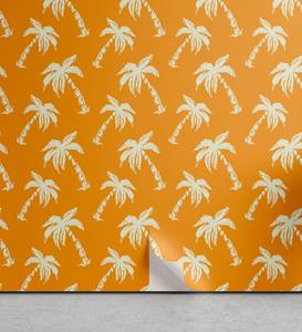 Abakuhaus Vinyltapete »selbstklebendes Wohnzimmer Küchenakzent«, Orange Exotische Sommer Vibe Palms