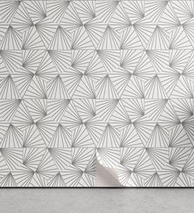 Abakuhaus Vinyltapete »selbstklebendes Wohnzimmer Küchenakzent«, grau Geometric Bursting Linien Retro