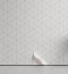 Abakuhaus Vinyltapete »selbstklebendes Wohnzimmer Küchenakzent«, grau Geometric Simplistic Lattice