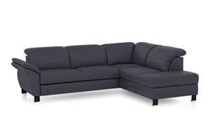 Exxpo - Sofa Fashion Ecksofa, inklusive Kopfteilverstellung,wahlweise Bettfunktion und Bettkasten, eleganter schwarzer Fuß