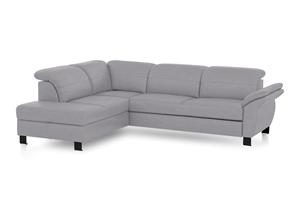 Exxpo - Sofa Fashion Ecksofa, inklusive Kopfteilverstellung,wahlweise Bettfunktion und Bettkasten, eleganter schwarzer Fuß