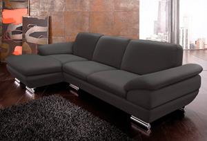 Calia Italia Ecksofa Glamour, aus Leder, Recamiere wahlweise links oder rechts