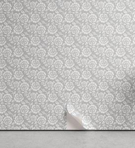 Abakuhaus Vinyltapete »selbstklebendes Wohnzimmer Küchenakzent«, Grau Vintage Style Weiße Rosen