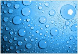 Wallario Vliestapete »Wassertropfen auf Blau«, Seidenmatte Oberfläche, hochwertiger Digitaldruck, in verschiedenen Größen erhältlich