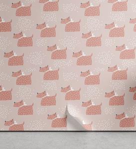 Abakuhaus Vinyltapete »selbstklebendes Wohnzimmer Küchenakzent«, Hund Abstrakt Welpen Hunde mit Punkten