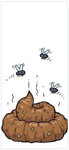 Wallario Türtapete »Comic Scheißhaufen mit Fliegen«, glatt, ohne Struktur
