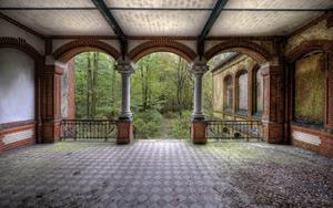 KUNSTLOFT Vliestapete »Vintage Villa Terrace«, lichtbeständige Design Tapete