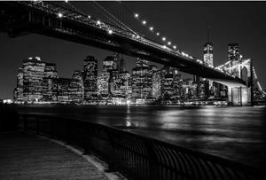 KUNSTLOFT Vliestapete »Brooklyn Bridge by Night«, lichtbeständige Design Tapete