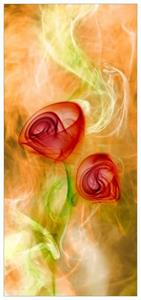 Wallario Türtapete »Abstrakte Rosen«, glatt, ohne Struktur