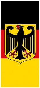 Wallario Türtapete »Deutsche Flagge mit Wappen«, glatt, ohne Struktur