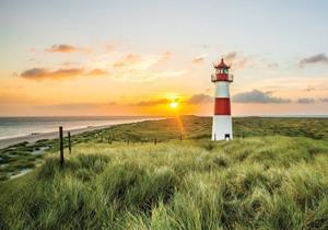 Wallarena Fototapete »Leuchtturm Meer Natur Landschaft Vlies Tapete für Wohnzimmer oder Schlafzimmer Vliestapete Wandtapete Motivtapete«, Glatt, Natur, Vliestapete inklusive Kleister