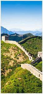 Wallario Türtapete »Die Chinesische Mauer - Wahrzeichen in China im Sommer«, glatt, ohne Struktur