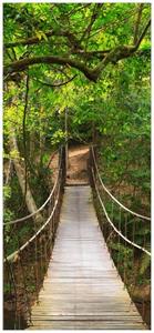 Wallario Türtapete »Hängebrücke im Urwald grüner Dschungel«, glatt, ohne Struktur