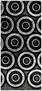 Wallario Türtapete »Abstraktes Kreismuster in schwarz und silber«, glatt, ohne Struktur