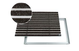 EMCO Fußmatte » Eingangsmatte DIPLOMAT Rips braun 22mm + ALU Rahmen Schmutzfangmatte Fußabtreter Antirutschmatte«, , rechteckig, Höhe 25 mm, für den Innenbereich u