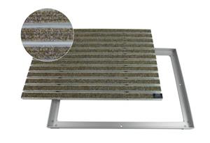EMCO Fußmatte » Eingangsmatte DIPLOMAT Rips sand 22mm + ALU Rahmen Fußmatte Schmutzfangmatte Fußabtreter Antirutschmatte«, , rechteckig, Höhe 25 mm, für den 