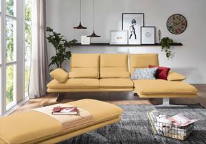 W.Schillig Ecksofa broadway, inklusive Sitztiefenverstellung, wahlweise mit Kopfteil- & Seitenteilverstellung, Breite 291 cm, Füße in Chrom glänzend