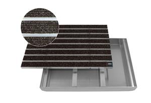 EMCO Fußmatte » Eingangsmatte DIPLOMAT Large Rips braun + ALU Bodenwanne Fußmatte Schuhabstreifer Fußabstreifer«, , rechteckig, Höhe 80 mm, für den Innenbere