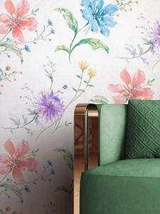 Newroom Vliestapete, Bunt Tapete Floral Blumen - Blumentapete Mustertapete Grau Weiß Modern Romantisch Pflanzen Natur für Wohnzimmer Schlafzimmer Küche