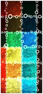 Wallario Türtapete »Buntes Patchwork-Muster mit Kreisen«, glatt, ohne Struktur