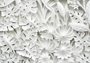 Wallarena Fototapete »3D EFFEKT Blumen weiß Abstrakt Moderne Vlies Tapete für Wohnzimmer oder Schlafzimmer Vliestapete Wandtapete Motivtapete«, Glatt, Blumen, Vliestapete inklus