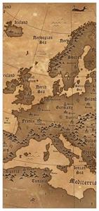 Wallario Türtapete »Alte Weltkarte Karte von Europa in englisch«, glatt, ohne Struktur