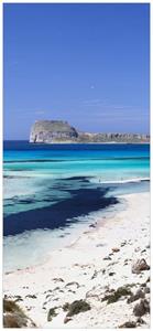 Wallario Türtapete »Einsame Bucht mit weißem Sand und klarem Wasser«, glatt, ohne Struktur