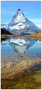 Wallario Türtapete »Matterhorn - Spiegelung im See«, glatt, ohne Struktur