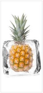 Wallario Türtapete »Ananas in Eiswürfel - Eiskaltes Obst«, glatt, ohne Struktur