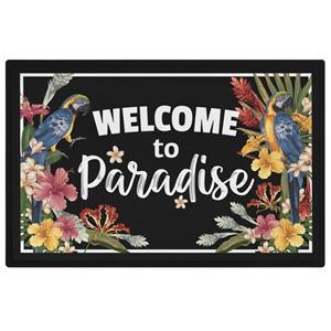 Trendation Fußmatte »Welcome To Paradise Fußmatte Geschenk Fussabtreter Blumen Muster Spruc«, 