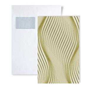 Edem Papiertapete »S-85030BR35«, gestreift, grafisch, Metall-Effekte, (1 Musterblatt, ca. A5-A4), grün, oliv-gelb, weiß, silber